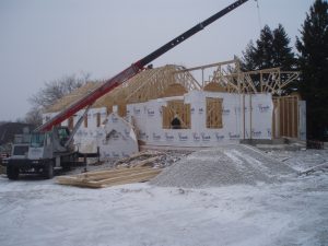 Construction on our permanent home at 4812 Northwestern Avenue began in late 2007 and progressed through one of the worst winters and rainy springs in Wisconsin history.